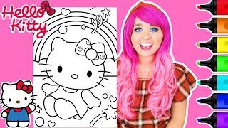 Coloring Hello Kitty Rainbow Swirls Coloring Page | Ohuhu Art Markers