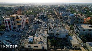 Before And After: Drone Shows Devastation Of Gaza | Insider News