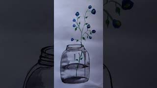 flower pot painting🪴️#shorts #shorts feed #art #drawing #painting #pot