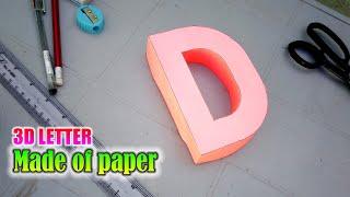 3d letters from paper, letter D d