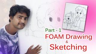 Foam Drawing & Sketching | Foam Designs | Craft Ideas | Drawing Videos For Beginners