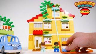 ¡Casa Lego Duplo para niños! Aprenda palabras comunes con juguetes de bloques de construcción =)