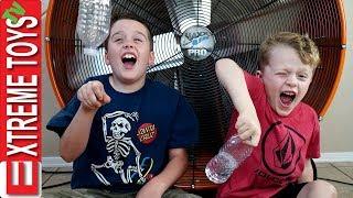Extreme Toys Short: Epic Bottle Flip Challenge! Ethan Vs. Cole, and the Giant Hurricane Fan!