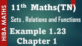 11th maths sets,relations and functions chapter 1 example 1.23 tn syllabus hiba maths