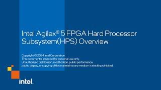 Intel Agilex® 5 FPGAs Hard-Processor SubSystem (HPS) Overview