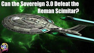 4K Sovereign Class 3.0 VS Reman Scimitar - Both Ways - Star Trek Ship Battles - Bridge Commander