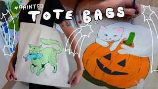 Painting your own tote bags 彡 ARTIST STUDIO VLOG 彡