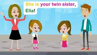 Ella has a twin sister - Simple English Story - Ella English