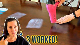 Testing 7 EASY Ways To Get A Heat Stain Out Of Wood!  Clean With Me
