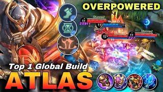 OVERPWERED!!! MVP! ATLAS NEW EMBLEM BUILD  IS OP | TOP 1 GLOBAL BUILD | MLBB