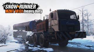 MZKT 74131 carrying large pipes trough Amur | Snowrunner 4K