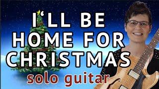 I'll Be Home For Christmas Jazz Guitar Lesson - Chord Melody (Solo Guitar)