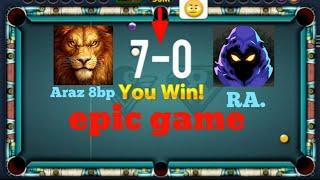 Epic game in Berlin Araz 8bp vs RA.| 8 ball pool |