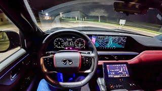 2025 Infiniti QX80 Autograph - POV Night Drive (Binaural Audio)