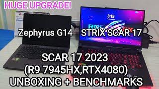 Asus ROG Strix SCAR 17 2023 Unboxing + Game Tests (R9 7945HX, RTX 4080) - 2023 LAPTOPS ARE INSANE!