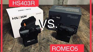 Best Budget Red Dot? Holosun HS403R vs Sig Sauer ROMEO5 comparison. #reddot #holosun #sigsauer