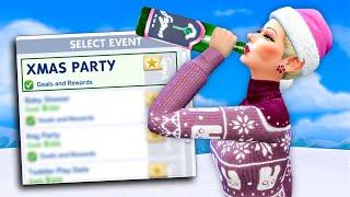 Getting drunk at the Christmas party (Sims 4 Cosy Celebration Event)