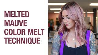 Rooted Low-Maintenance Hair Color with Extensions | Melted Mauve Color Melt Technique | Kenra Color