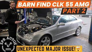 BARN FIND LOW MILEAGE MERCEDES w209 CLK 55 AMG,  PART 2! TURNS INTO A DISASTER! NOT GOOD NEWS! 
