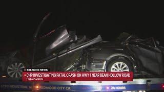 Fatal crash in San Mateo County splits car in two