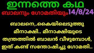 സാന്ത്വനം,14/8/24/(ബാലനെ വരുതിയിലാക്കി മീനാക്ഷി.. മീനാക്ഷിയുടെ സ്നേഹത്തിൽ ബാലൻ വീഴുമ്പോൾ..