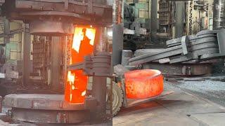 Hydraulic Press Forging Process of Upsetting and Shaping | Machinery Sounds | Art of Forging