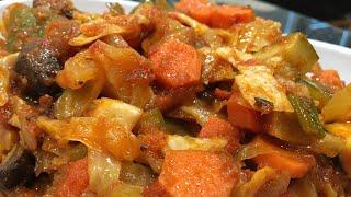 QUICK AND SIMPLE CABBAGE STEW // 30 minute meals / vegetable-stew