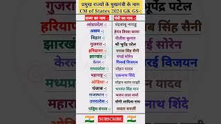 राज्यों के मुख्यमंत्री के नाम 2024, CM Name, General Knowledge #gk #generalknowledge #shorts #cm #gs