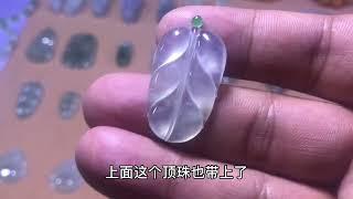 揭阳工翡翠叶子，阿星说六块腹肌的美超过镶嵌成品