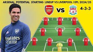 ARSENAL VS LIVERPOOL | Arsenal Potential starting lineup ■ ENGLISH PREMIER LEAGUE 2024/25