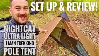 FULL Setup & Review of the NightCat Ultralight trekking pole 1 person tent.