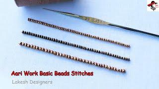 Aari work basic beads stitches tutorial for beginners / Aari work beads basic online class in tamil