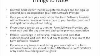 End date a Farm Software Provider - DAFM AIM tutorial video