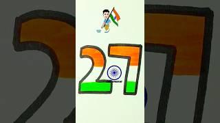 27indian flag drawing, independence art  #shorts #art #trending