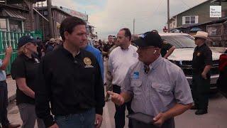 Jim Cantore Interviews Florida Governor Ron DeSantis in Cedar Key After Hurricane Idalia