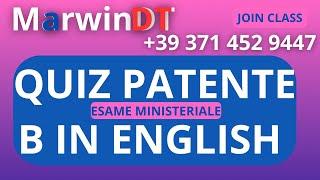 QUIZ PATENTE B IN ENGLISH WITH EXPLANATIONS N8  @CeDEng