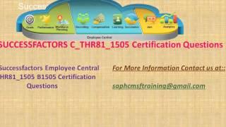 Successfactors C_THR81_1505 Certification Questions