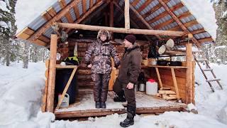 Living in Log Cabin with My Wife in Winter | Simple Off Grid cCabin