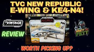 STAR WARS THE VINTAGE COLLECTION E-WING AND KE4-N4 FULL REVIEW!