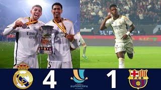 Real Madrid 4 x 1 Barcelona ■ ( Vinicius Jr Hat-trick) | Spanish Super Cup Final -2024