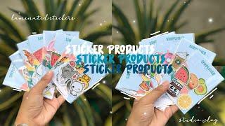 launching sticker products + Shop restock (asmr) Studio vlog 26