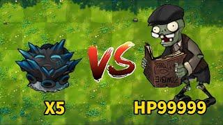 PVZ 1 Fusion Challenge! 5 Random Accelerating Plants VS HP99999 Scholar Zombie, Who Will Win?