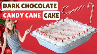 Mouthwatering Dark Chocolate Peppermint Candy Cane Cake!