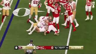 Christian McCaffrey fumbles on the 1st drive of Super Bowl 58
