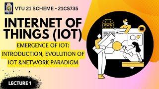 Internet of Things-Introduction, Evolution of IOT, Networking paradigms-VTU 21scheme-21CS735-Lec 1