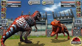 (KING OF DINOSAUR) INDOMINUS REX MAX LEVEL VS T REX - JURASSIC TOURNAMENT || JURASSIC PARK BUILDER