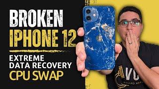 A14 CPU Swap Data Recovery. Cracked iPhone 12 Motherboard. Step by Step Tutorial.