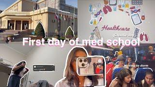 First day of med school 🩺| very chaotic day + moving dorm | Going to Pushpa movie  