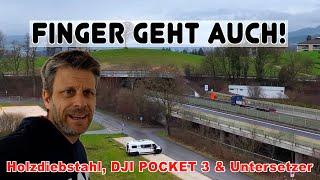 #1125 Übernachten an der Autobahn! DJI Action 3, Wald, Bäume & Ameisenhaufen | Abwasch & Schweiz