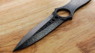 Making Nebula Damascus Skeleton knife from bearing steel ball